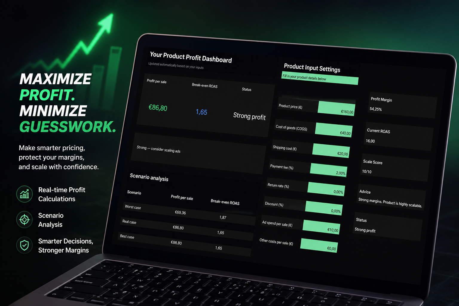 True Profit / ROAS Calculator – Instant Download(.xlsm) + BONUS E-commerce store scale blueprint.
