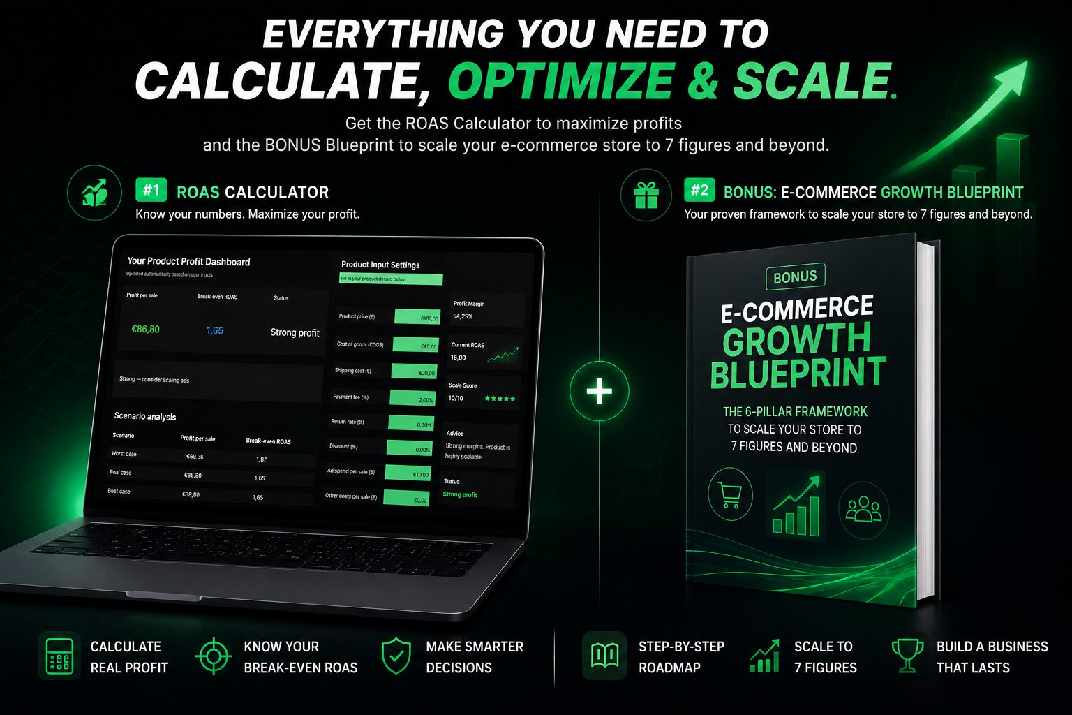True Profit / ROAS Calculator – Instant Download(.xlsm) + BONUS E-commerce store scale blueprint.